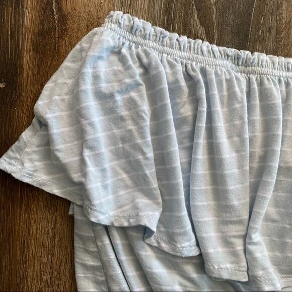 Abercrombie & Fitch Pastel Blue Striped Tube Top Size Small - Picture 3 of 5